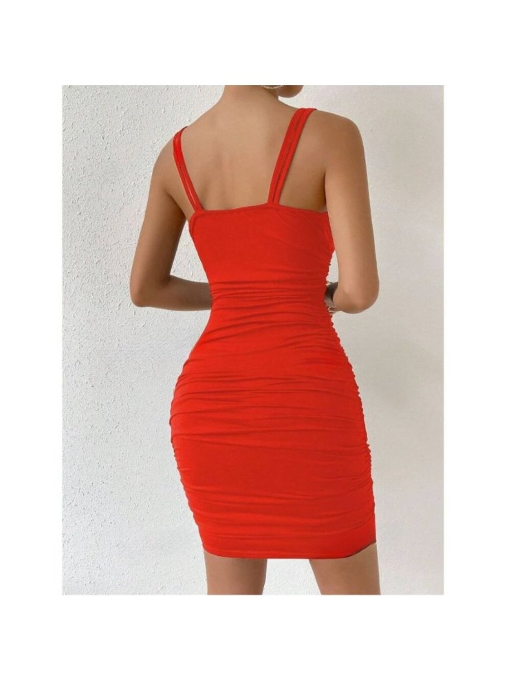 LAST ONE 🔥 Red Ruched Bodycon Dress - Picture 2 of 5